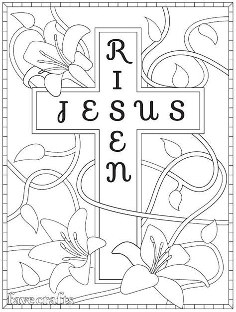 Free printable easter egg coloring pages for kids. Jesus Is Risen Coloring Page | FaveCrafts.com