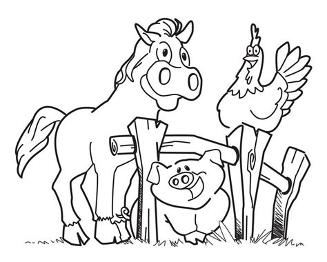 Enjoy this big horse coloring page. Collection of Farm Scene PNG Black And White. | PlusPNG