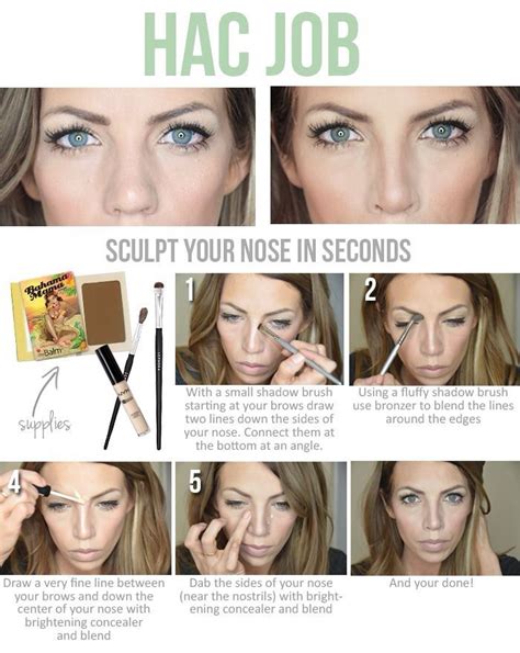 Well there are the nose job tools for you, with instant results! Hac Job | Nose contouring, Makeup tips