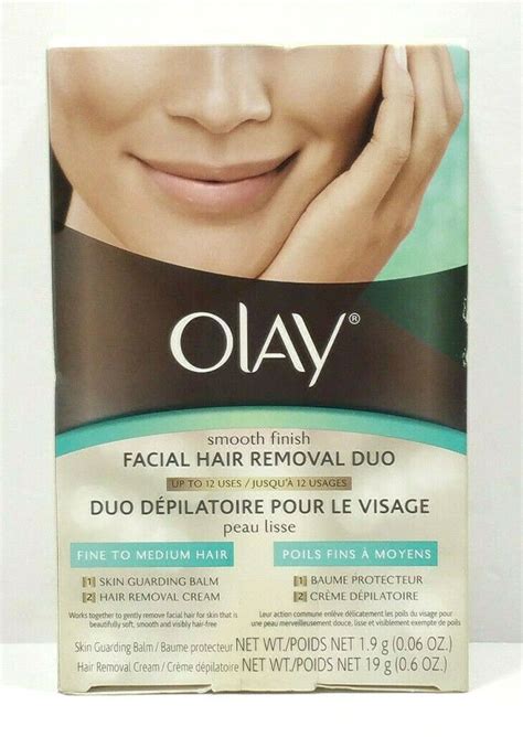 Skin guarding balm and hair removal cream work together for gentle removal of medium to coarse facial hair from the upper lip, chin, cheek and jaw areas in two easy steps. Olay Smooth Finish Facial Hair Removal Duo Fine to Medium ...