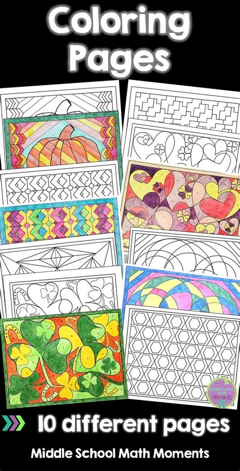 This is a great way for middle school students to jump start the new year! Coloring Pages | Coloring pages, Middle school math, Math ...