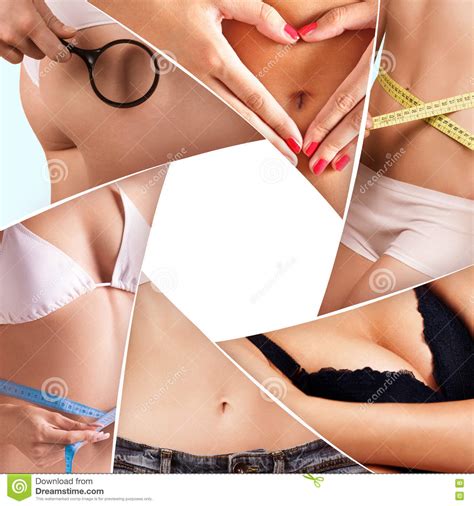 Human body woman posterior view. Collage Of Woman Body Parts Stock Image - Image of bikini ...