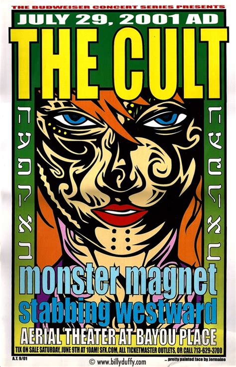 The Cult Poster - Houston 29-07-2001 - Billy Duffy