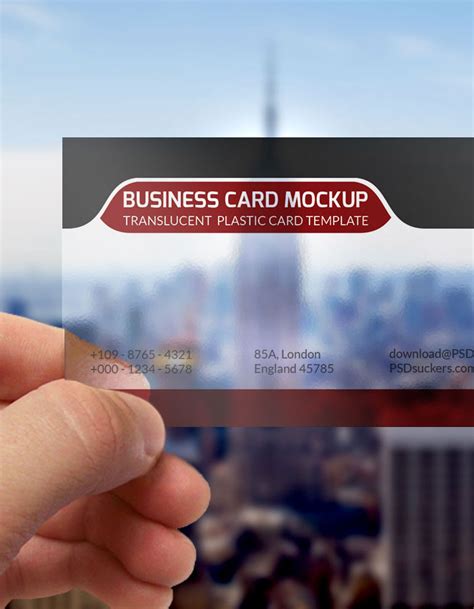 Therefore, it's very quick and easy to add your content into the mockup file. Translucent Plastic Business Card MockUp