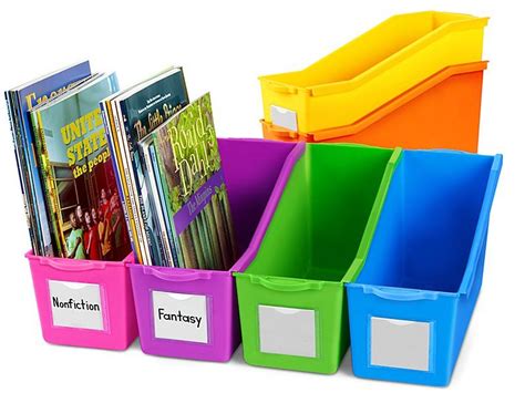 Each classroom library book bin label is 5 x 3.5 inches. Neon Connect & Store Book Bins | Book bins, Classroom ...