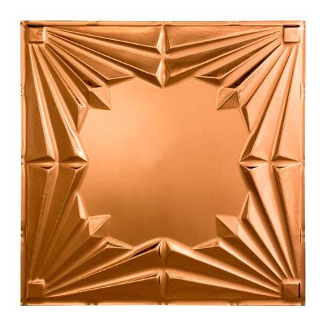 Copper metallic color tiles complement a variety of hues. Art Deco - 2 ft. x 2 ft. Lay-in Ceiling Tile in Polished ...