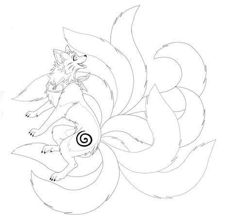 We have collected 36+ nine tailed fox coloring page images of various designs for you to color. The 9-tailed Naru fox: Lineart by CyanFox3 on DeviantArt