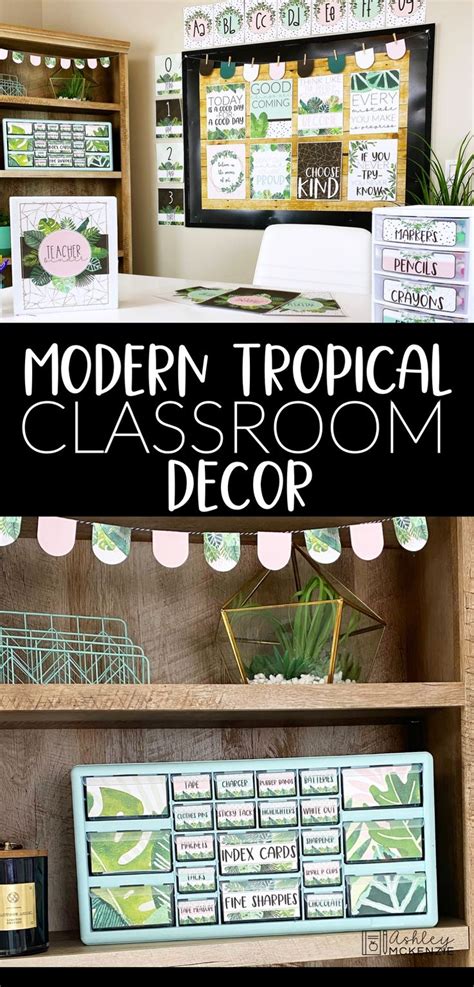 Every summer when teachers go back to school, they start thinking about decorating their classroom. Modern Tropical Classroom Decor | Classroom decor themes ...