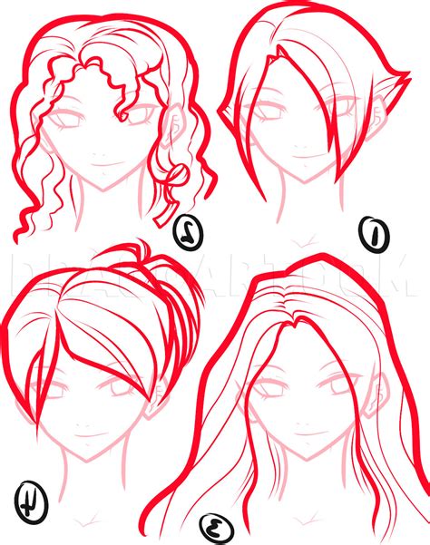 50 free chibi art drawing tutorials for all skill levels. How To Draw Anime Hair, Step by Step, Drawing Guide, by ...