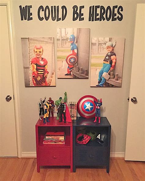 Superhero theme room designs for children include decorations, walls, study places, and beds or beds. Superhero Bedroom Ideas | Boys Only | Pinterest ...