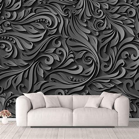 Tempaper fe14027 feather flock removable peel and stick wallpaper, 28 sq. Amazon.com: NWT Wall Murals for Bedroom Beautiful 3D View ...