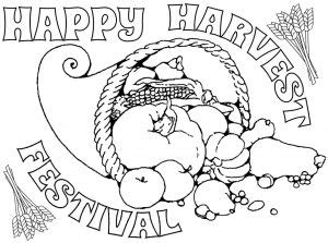 The pumpkin coloring page below looks amazing colored with markers, crayons, or colored pencils. Harvest Festival Printables | Rooftop Post Printables