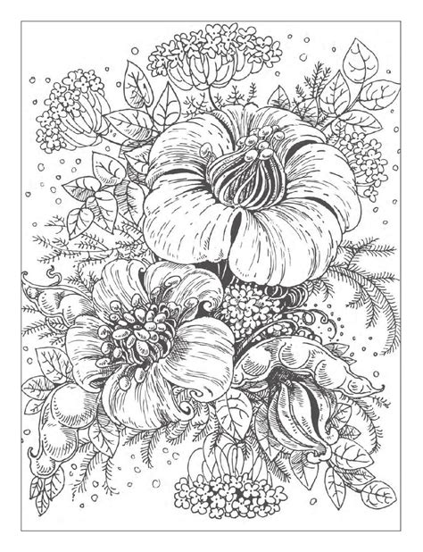 Nature is always a great option for a free coloring page. Beautiful Flowers Detailed Floral Designs Coloring Book ...
