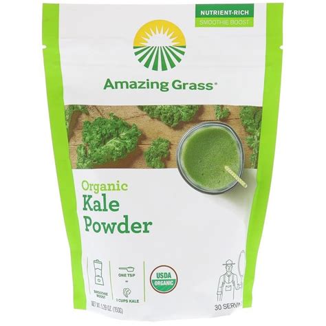A diet rich in nutritious greens can help support overall health and wellness. Amazing Grass Organic Kale Powder 5.29 oz (150 g ...