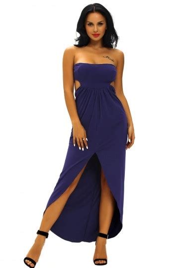 Vestito donna lungo elegante sexy abito con spacco da cocktail ceri…. Vestiti eleganti con spacco