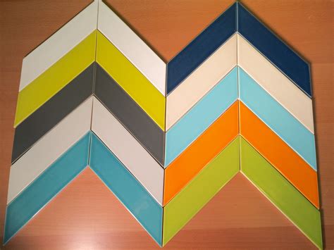 Materials and installation range from $3 to $7 per square foot on average. Kiln Ceramic Chevron Tile - Sample - Our 2x8 ceramic ...