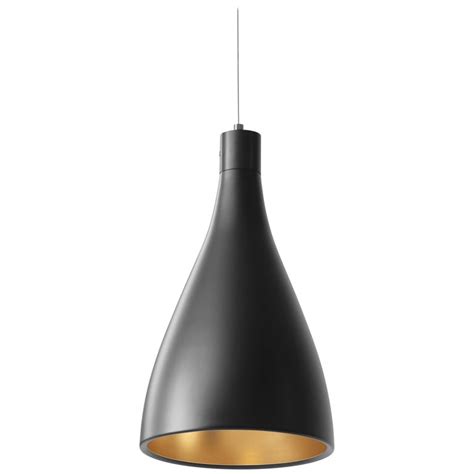 Ideally, the distance from the floor to your island pendant should be approximately 72 inches. Narrow Swell String Pendant Light in Black and Brass by Pablo Designs For Sale at 1stdibs