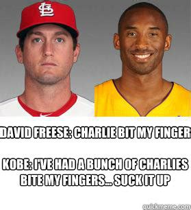 Submissions depicting or containing intentionally emulated behaviors (memes) are also not allowed, including memetic image. David Freese: Charlie bit my finger Kobe: I've had a bunch ...