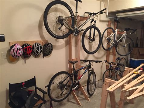 Bike racks for garage use are a great way of saving space and getting rid of clutter. Homemade bike racks for the garage. | Bike racks, Bike ...