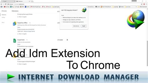 This extension can be integrated with all popular internet browsers like firefox, google chrome, opera and also internet explorer. Download Idm Integration Extension For Google Chrome ...