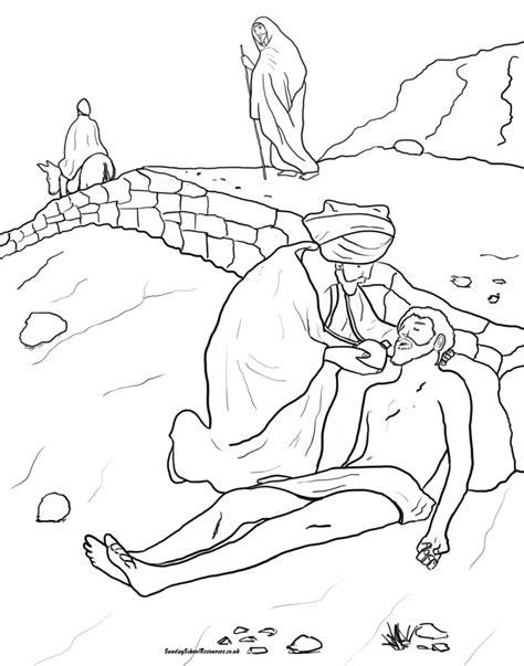 More images for good samaritan bible coloring pages » Printable Coloring Page for Parable of the Good Samaritan ...