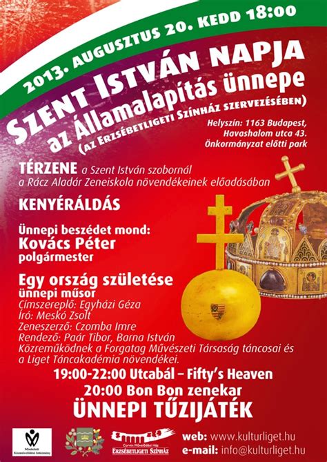 Magyar ünnepnap, szent istván király napja, a keresztény magyar államalapítás, a magyar állam ezeréves. XVI. kerület | Ünnepi programok augusztus 20-án