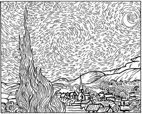 Go to table of contents. Starry Night Coloring Pages For Teens | Van gogh coloring ...