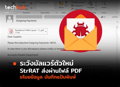 มัลแวร์ตัวใหม่ StrRAT ส่งผ่านไฟล์ PDF ควบคุมเครื่อง ดูดข้อมูล บันทึกแป้นพิมพ์