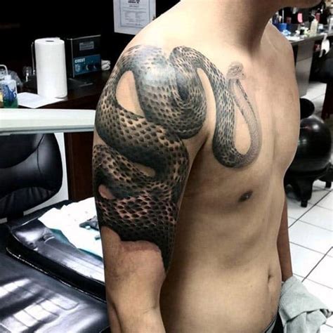 Cool upper arm, half sleeve tattoo designs and ideas #tattoos #tattoosforguys #tattoosformen half sleeve tattoos are very popular these days. 90 Cobra Tattoo Designs For Men - Kingly Snake Ink Ideas