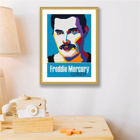 With over 200 designs, you'll find something here that is perfect for your next cross stitch project. Freddie Mercury cross stitch pattern | Modern pop art ...