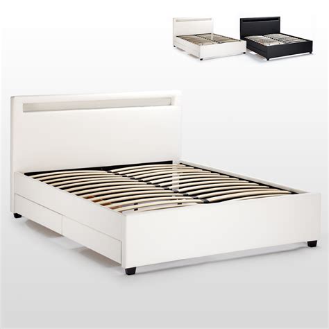 Il letto con cassetti è una valida alternativa al più diffuso e tradizionale letto con contenitore. Letto matrimoniale 2 piazze moderno con rete testiera led cassetti 160x190 Genev | eBay