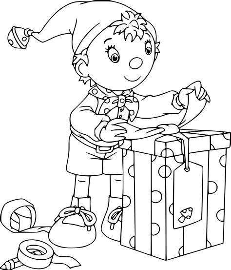 Une petit étoile filante tombe dans le pays des jouets. Coloriage Oui-Oui Noel à imprimer sur COLORIAGES .info