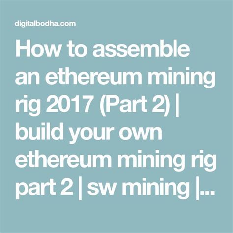 The time to make your own currency will depend on how much change you wish to implement in your code. How to assemble an ethereum mining rig 2017 (Part 2 ...