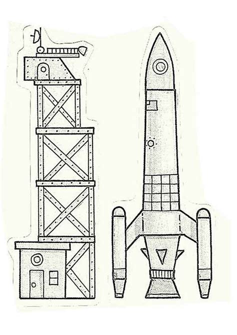 Let your kid explore the different. Rocket Ship Near Launching Tower Coloring Page - Download & Print Online Coloring Pages for Free ...