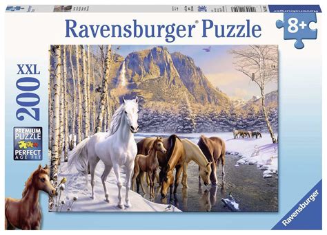 Ravensburger jungle 200 piece jigsaw puzzle. WINTER HORSES 200 XXL PIECE JIGSAW PUZZLE - RAVENSBURGER