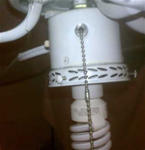 The light on a new fan with pull chain switches would not turn off so i changed the light switch and now it is. Ceiling light chain stuck - DoItYourself.com Community Forums