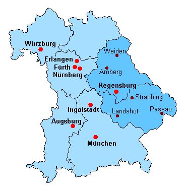 Finden sie informationen über das wetter, straßenzustand, routen mit routenbeschreibung. Bayernkarte Mit Städten | goudenelftal