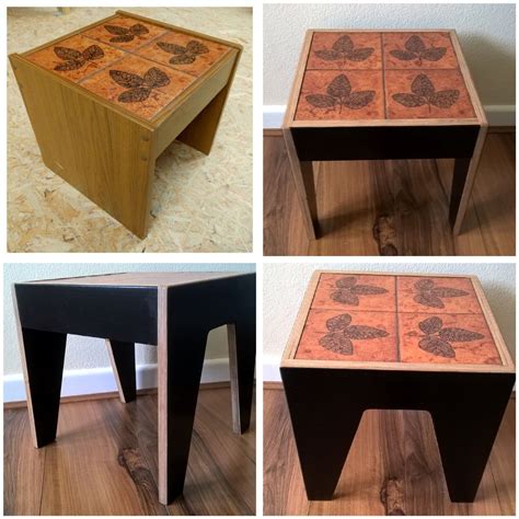 Direction of the grain is the length of panel; Upcycled table top with new birch plywood legs , painted black. | Upcycle table, Carpentry and ...
