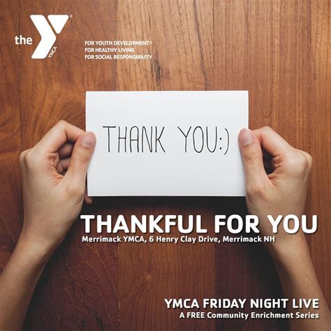 The new week also features the following songs Free Friday Night Live at the Merrimack YMCA, Nov. 30 ...