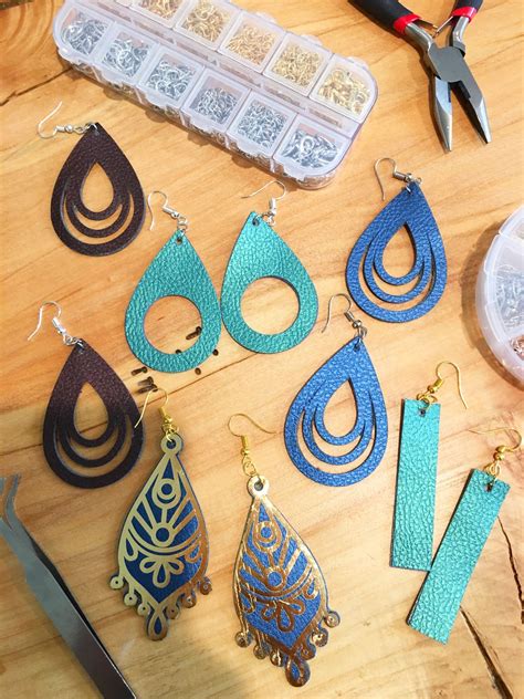 Making faux leather earrings with silhouette. DIY Faux Leather Earrings Start to Finish: Silhouette ...
