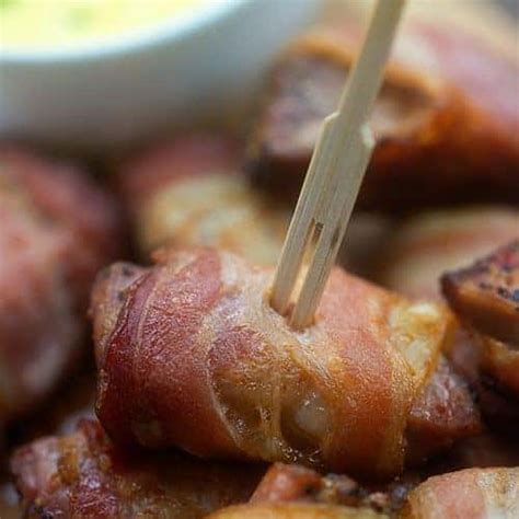 Rest the pork tenderloin for 10 minutes. Bacon Wrapped Pork Bites with Homemade Honey Mustard!