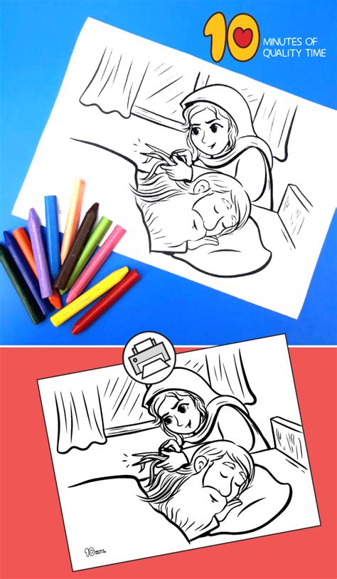 Coloring pages for toddlers, preschool and kindergarten. Delilah Cutting Samson's Hair Coloring Page - 10 Minutes ...