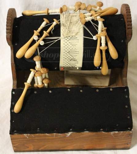 Bobbin laces are made by using a pricking, a pattern drawn on parchment or card that is attached to a padded support, the pillow or cushion. Bobbin Lace Making Pillow Stand | Bobbin lace, Lace making ...