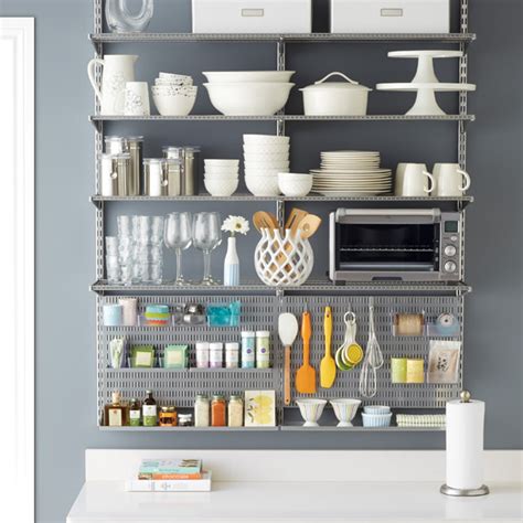 Elfa shelving & storage solutions, woolner. Platinum Elfa Utility Kitchen Shelving | The Container Store