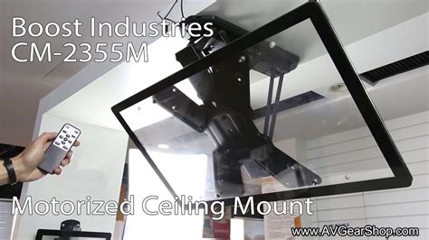 This durable mount is designed for a variety of placements including flat or slanted surfaces and cathedral or vaulted ceiling. Electric motorized flip down pitched roof ceiling tv mount ...