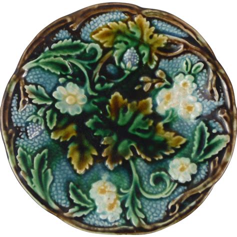 Wc wall hung bowls with a seat. Antique Majolica White Flowers Wall Plate | Plates on wall ...