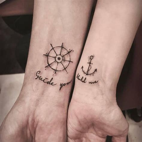 My wife and i got fun matching tattoos husband and wife matching tattoos designs ideas and meaning. navy matching tattoos | Married couple tattoos, Wedding ...