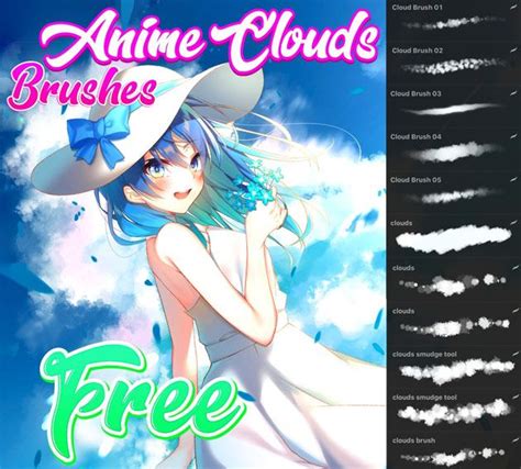 The best procreate brushes will allow you to get the most out of the powerful painting app. 4 Anime clouds procreate brush pack | Procreate brushes ...