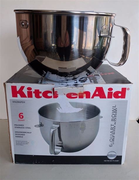 Bowl is perfect for beating egg whites or whipping cream. KitchenAid KN2B6PEH Stainless Steel 6 Quart Bowl Stand ...