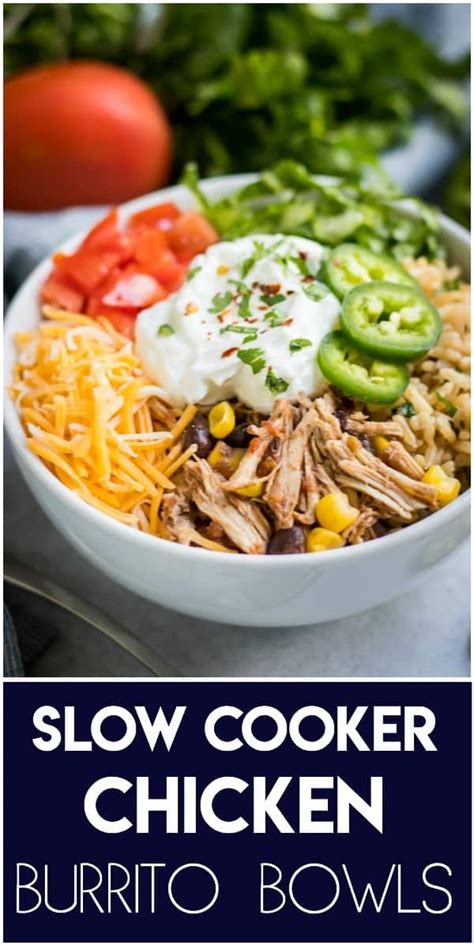 Scroll to bottom for printable instant pot shredded chicken burrito bowls recipe. Slow Cooker Chicken Burrito Bowls | Recipe | Chicken ...